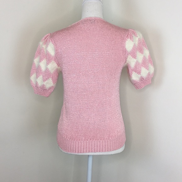 Vintage Pink Puffy Sleeve Sweater - Picture 4 of 7